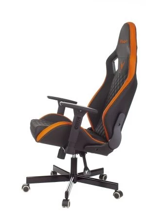 Кресла для геймеров - Кресло игровое Knight Outrider черный/оранжевый ромбик эко.кожа с подголов. крестов. металл