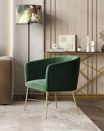 Купить Кресло Шале велюр зеленый по низкой цене