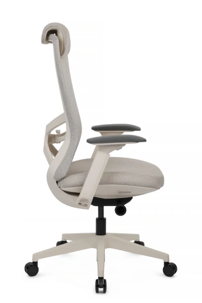 Кресло Gemini EGE-002AW Белый пластик/Светло-бежевый | Купить в КупиКресла.ру