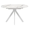 Купить Стол Rudolf круглый раскладной 90-120x90x75см, белый мрамор, белый по низкой цене