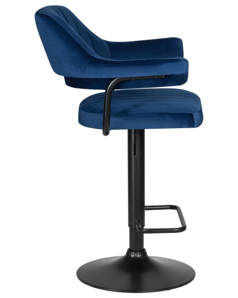 Стул барный DOBRIN CHARLY BLACK, синий велюр (MJ9-117) для кафе, ресторанов и кухни