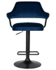 Купить Стул барный DOBRIN CHARLY BLACK, синий велюр (MJ9-117) по выгодной цене для кафе, ресторанов и кухни