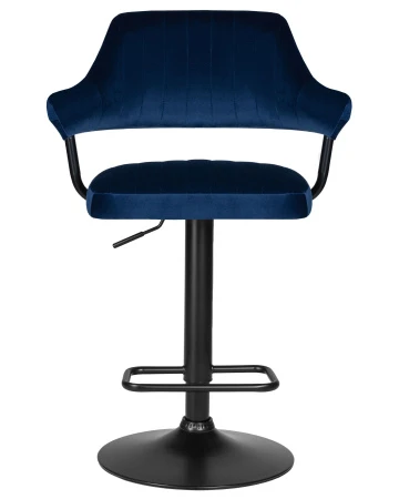 Купить Стул барный DOBRIN CHARLY BLACK, синий велюр (MJ9-117) по выгодной цене для кафе, ресторанов и кухни
