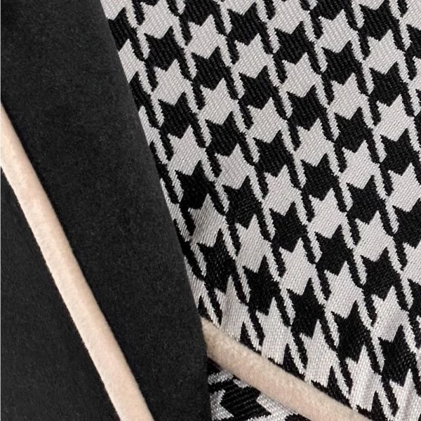 Купить Стул Leo чёрный с жаккардом, с белыми ножками по низкой цене