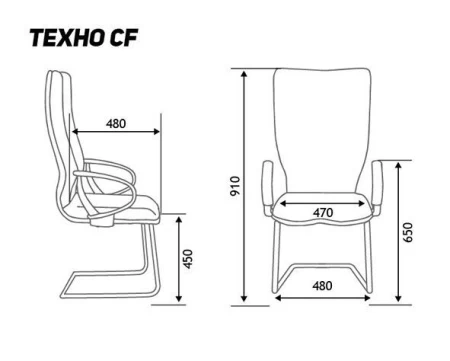 Конференц кресло Техно CF (Экокожа черный)