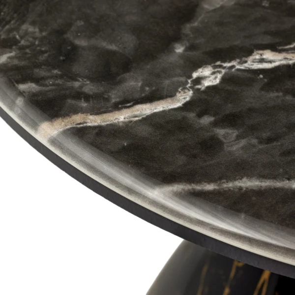 Купить Кофейный столик Secret диам.40см x 54см, чёрный мрамор, металл, керамика по низкой цене