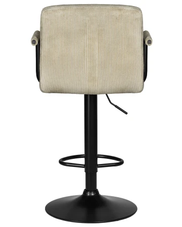 Купить Стул барный DOBRIN KRUGER ARM BLACK, бежевый вельвет (LAR-E2041-04) по выгодной цене для кафе, ресторанов и кухни