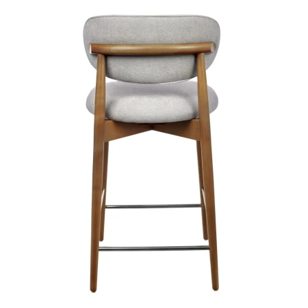 Купить Стул полубарный Lucas 3 серый букле ножки цвета орех по выгодной цене для кафе, ресторанов и кухни