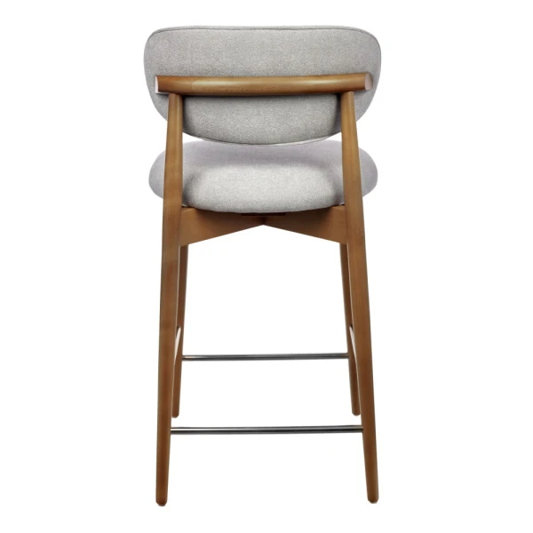 Стул полубарный Lucas 3 серый букле ножки цвета орех для кафе, ресторанов и кухни