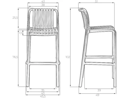 Купить Набор 4 шт Стул барный DOBRIN CHLOE BAR, черный в интернет-магазине КупиКресла.ру