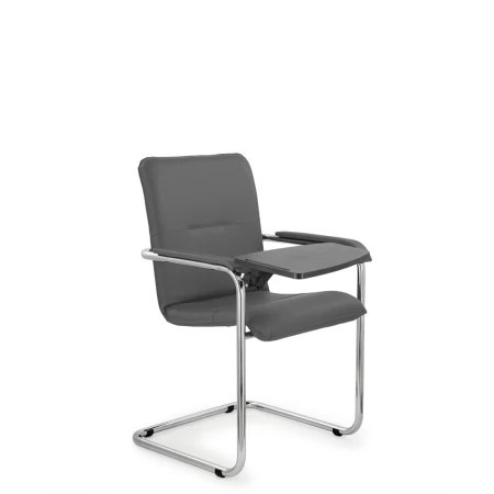 Офисный стул София хром со столиком (пюпитром) для посетителей и сотрудников фото