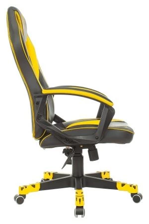 Кресла для геймеров - Кресло игровое Zombie GAME 16 черный/желтый текстиль/эко.кожа крестов. пластик