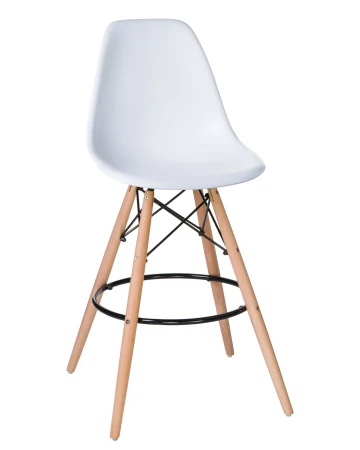 Купить Набор 2 шт Стул барный DOBRIN DSW BAR, ножки светлый бук, цвет сиденья белый (W-02) в интернет-магазине КупиКресла.ру
