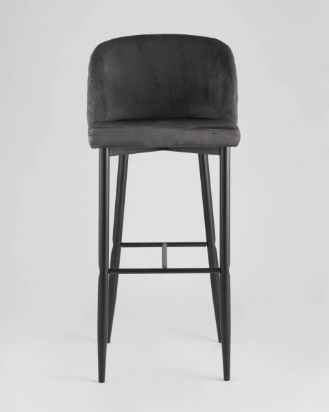 Стул барный Оскар велюр серый для кафе, ресторанов и кухни