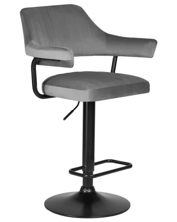 Купить Стул барный DOBRIN CHARLY BLACK, серый велюр (MJ9-75) по выгодной цене для кафе, ресторанов и кухни
