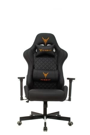 Кресла для геймеров - Кресло игровое Knight ARMOR черный ромбик эко.кожа с подголов. крестов. металл