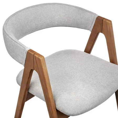 Купить Стул Alan серый букле с ножками цвета орех по низкой цене