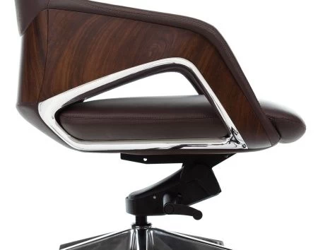 Кресла руководителя - Кресло руководителя Бюрократ _DAO-2 коричневый кожа с подголов. крестовина алюминий
