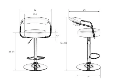Купить Набор 2 шт Стул барный DOBRIN MARTA, чёрный в интернет-магазине КупиКресла.ру