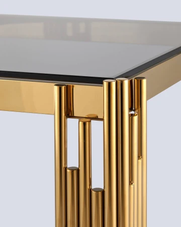 Купить Журнальный столик 55*55 ГЭТСБИ золото стекло smoke по низкой цене