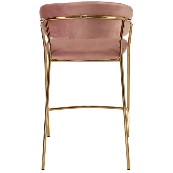 Стул полубарный Turin пудровый с золотыми ножками для кафе, ресторанов и кухни