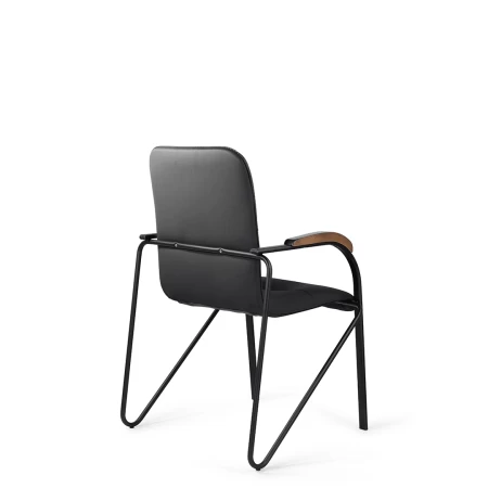 Офисный стул Samba black (Самба) черный/орех для посетителей и сотрудников фото
