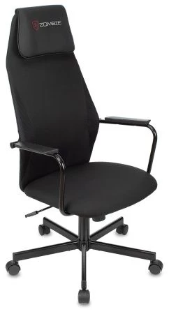 Кресла для геймеров - Кресло игровое Zombie ONE черный с подголов. крестов. металл