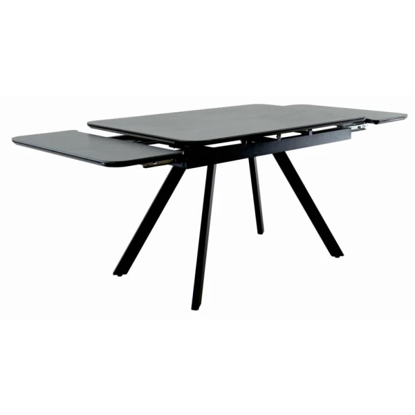 Купить Стол Arthur раскладной 120-184x80x75см, керамогранит чёрный мрамор Greys Black, чёрный по низкой цене