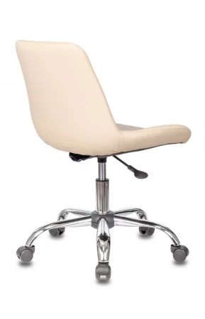 Офисные кресла - Кресло Бюрократ CH-350SL светло-бежевый текстиль/эко.кожа крестовина металл хром
