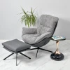 Купить Кресло HUG тёмно-серый, экокожа, шенилл по низкой цене