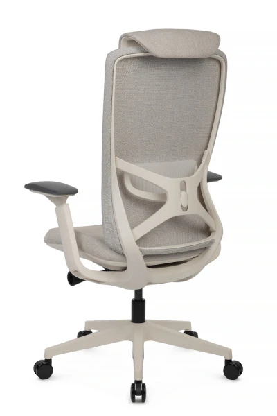 Кресло Gemini EGE-002AW Белый пластик/Светло-бежевый | Купить в КупиКресла.ру