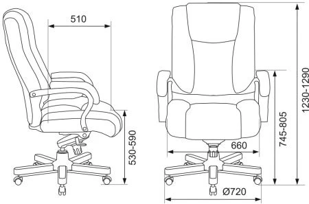 Кресла руководителя - Кресло руководителя Бюрократ T-9925WALNUT черный кожа крестовина металл/дерево