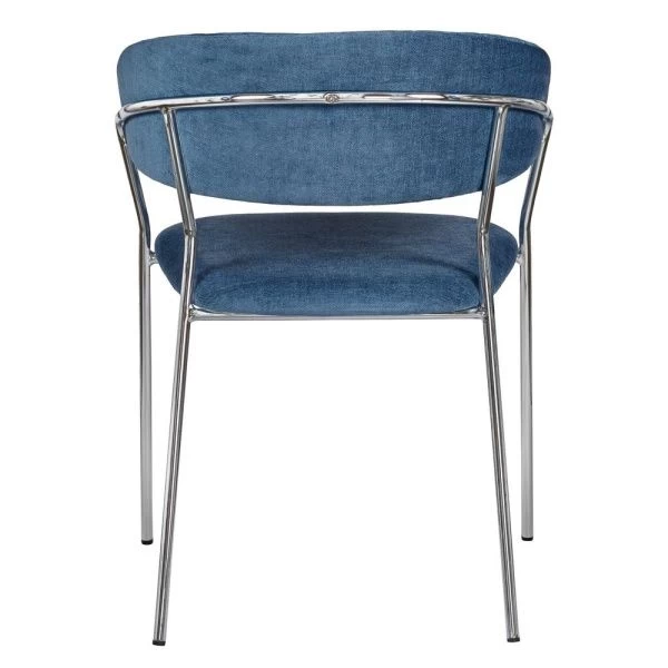 Купить Стул Turin синий вельвет с хромированными ножками по низкой цене