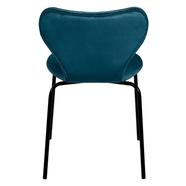 Купить Стул Seven тёмно-бирюзовый велюр с чёрными ножками по низкой цене