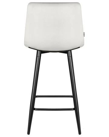 Купить Стул полубарный DOBRIN OLIVIA, черные матовые ножки, светло-серый велюр (108-52) по выгодной цене для кафе, ресторанов и кухни