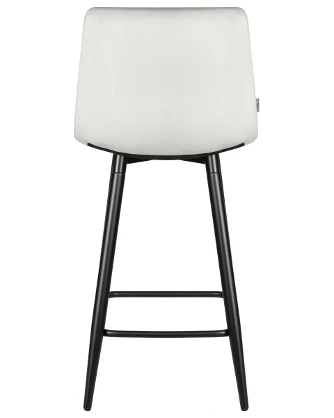 Стул полубарный DOBRIN OLIVIA, черные матовые ножки, светло-серый велюр (108-52) для кафе, ресторанов и кухни