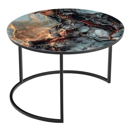 Купить Набор кофейных столиков Tango космический с чёрными ножками, 2шт по низкой цене