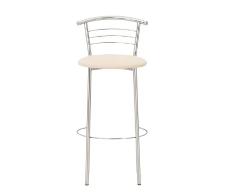 Купить Барный стул MARCO HOKER (Марко) хром (Искуственная кожа V 4 черный) по выгодной цене для кафе, ресторанов и кухни