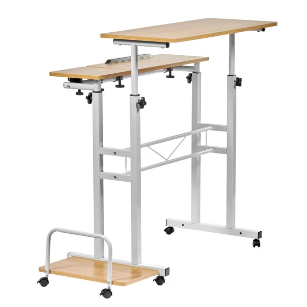 Купить Стол многофункциональный Shuttle 80х58х80-130см, светлое дерево, белый по низкой цене