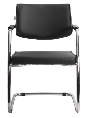 Офисный стул Delta (Дельта) хром (Искусственная кожа Черный)