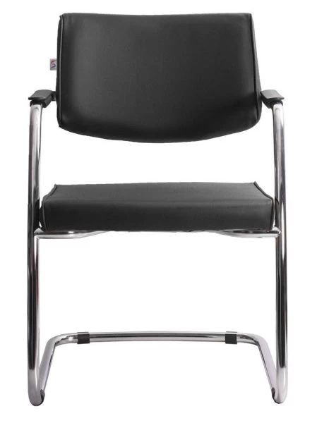 Офисный стул Delta (Дельта) хром (Искусственная кожа Черный)