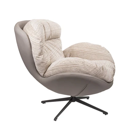 Купить Кресло BLISS серый, экокожа, шенилл по низкой цене