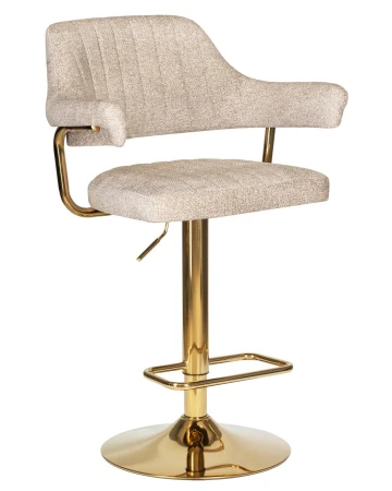 Стул барный DOBRIN CHARLY GOLD, бежевый твид (LEO26)
