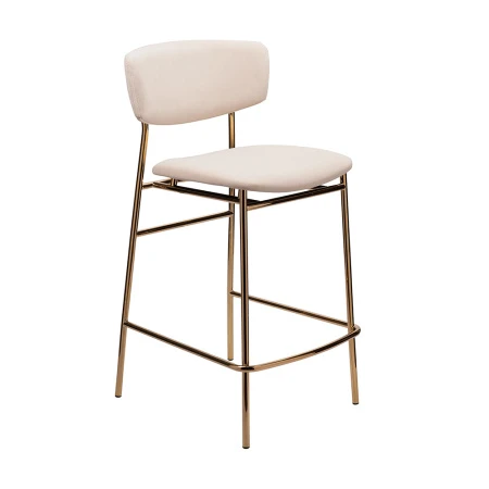 Стул полубарный Elle кремовый с золотыми ножками