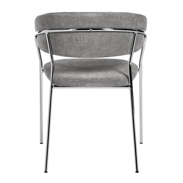 Купить Стул Turin серый вельвет с хромированными ножками по низкой цене
