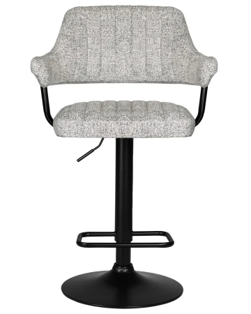 Купить Стул барный DOBRIN CHARLY BLACK, светло-серый твид (LEO04) по выгодной цене для кафе, ресторанов и кухни