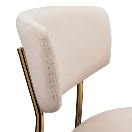 Купить Стул полубарный Elle кремовый с золотыми ножками по выгодной цене для кафе, ресторанов и кухни