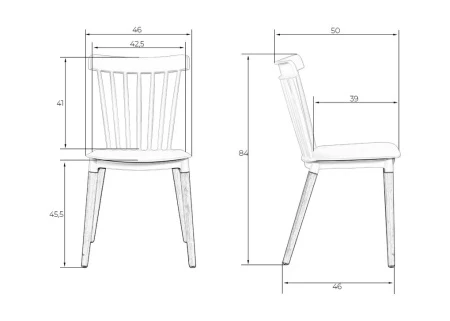Купить Набор 4 шт Стул обеденный DOBRIN THEO, ножки светлый бук, цвет темно-серый (GR-04) в интернет-магазине КупиКресла.ру