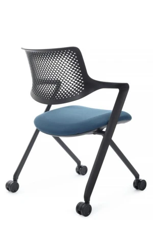 Кресло Dream-F D2202-2 Черный/Синий для посетителей и сотрудников фото