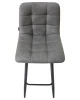 Купить Стул барный DOBRIN NICOLE, черные матовые ножки, серая антрацитовая винтажная экокожа (RU-08) по выгодной цене для кафе, ресторанов и кухни